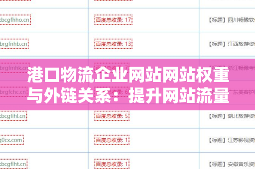 港口物流企业网站网站权重与外链关系：提升网站流量的关键要素