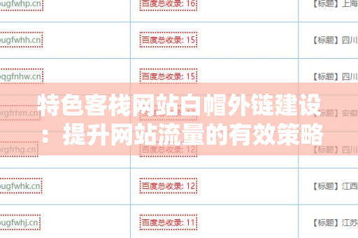 特色客栈网站白帽外链建设：提升网站流量的有效策略