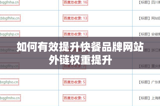 如何有效提升快餐品牌网站外链权重提升