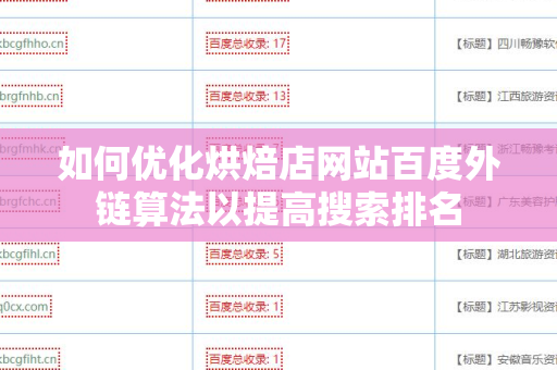 如何优化烘焙店网站百度外链算法以提高搜索排名