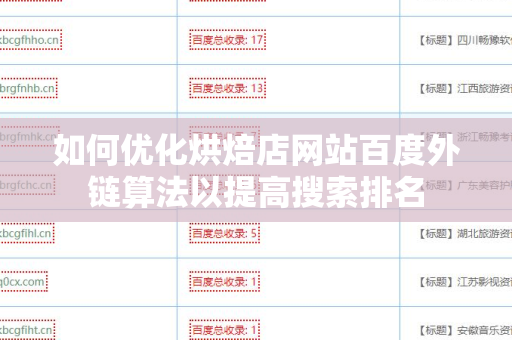 如何优化烘焙店网站百度外链算法以提高搜索排名