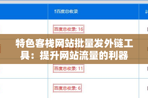 特色客栈网站批量发外链工具：提升网站流量的利器