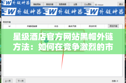 星级酒店官方网站黑帽外链方法：如何在竞争激烈的市场中脱颖而出？