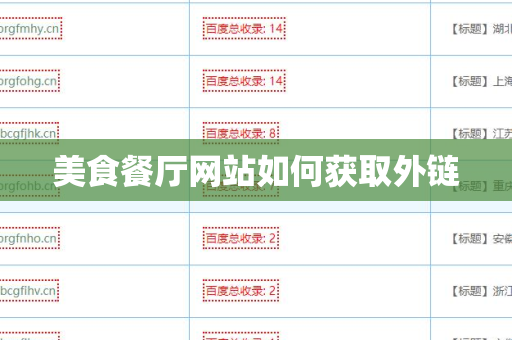 美食餐厅网站如何获取外链