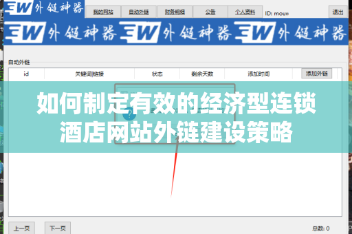 如何制定有效的经济型连锁酒店网站外链建设策略