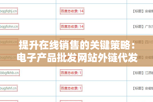 提升在线销售的关键策略：电子产品批发网站外链代发服务