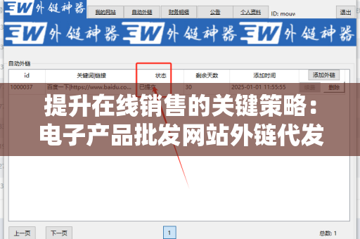 提升在线销售的关键策略：电子产品批发网站外链代发服务