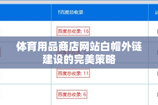 体育用品商店网站白帽外链建设的完美策略