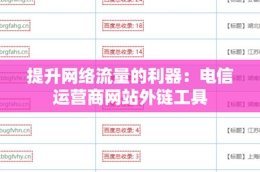 提升网络流量的利器：电信运营商网站外链工具
