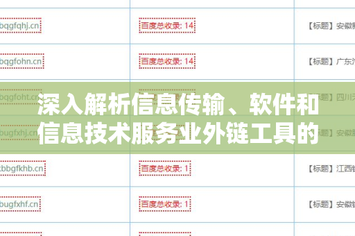 深入解析信息传输、软件和信息技术服务业外链工具的作用