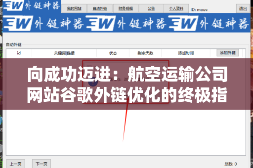 向成功迈进：航空运输公司网站谷歌外链优化的终极指南