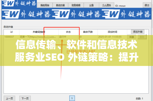 信息传输、软件和信息技术服务业SEO 外链策略：提升在线可见度的关键