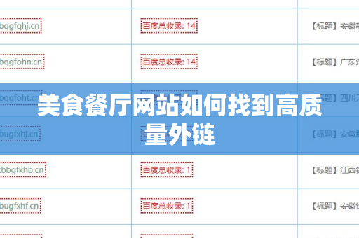 美食餐厅网站如何找到高质量外链