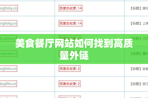美食餐厅网站如何找到高质量外链