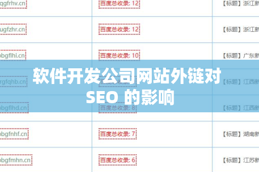 软件开发公司网站外链对 SEO 的影响
