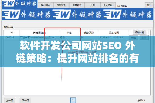 软件开发公司网站SEO 外链策略：提升网站排名的有效途径