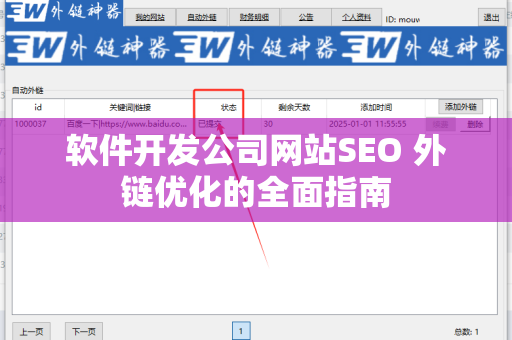 软件开发公司网站SEO 外链优化的全面指南