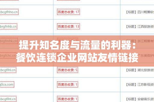 提升知名度与流量的利器：餐饮连锁企业网站友情链接交换平台