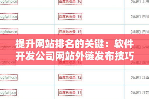 提升网站排名的关键：软件开发公司网站外链发布技巧