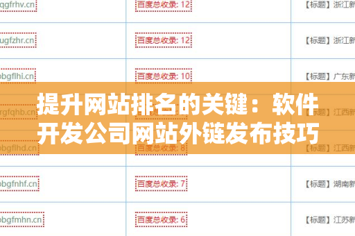 提升网站排名的关键：软件开发公司网站外链发布技巧