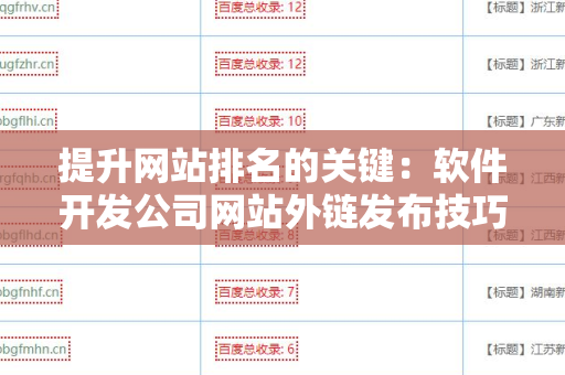 提升网站排名的关键：软件开发公司网站外链发布技巧