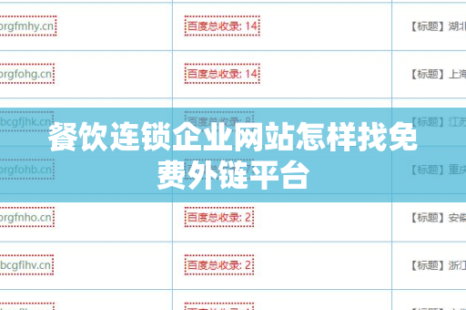 餐饮连锁企业网站怎样找免费外链平台