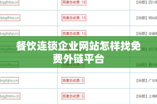 餐饮连锁企业网站怎样找免费外链平台