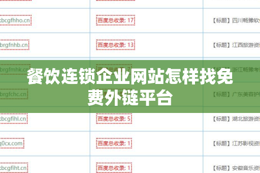餐饮连锁企业网站怎样找免费外链平台