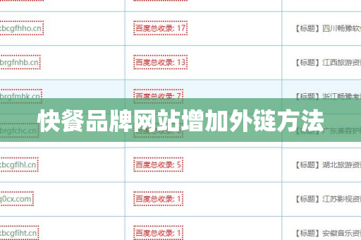 快餐品牌网站增加外链方法