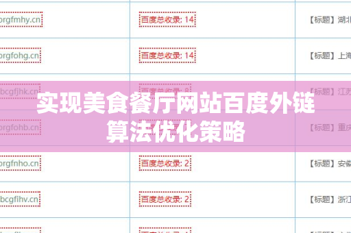 实现美食餐厅网站百度外链算法优化策略