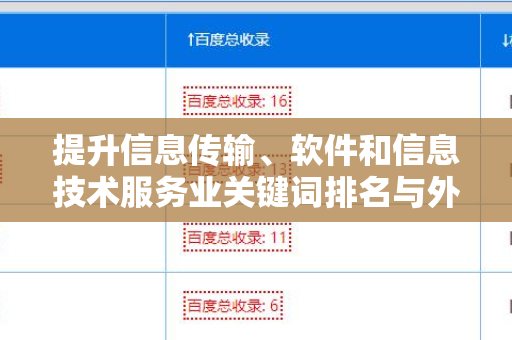 提升信息传输、软件和信息技术服务业关键词排名与外链的策略