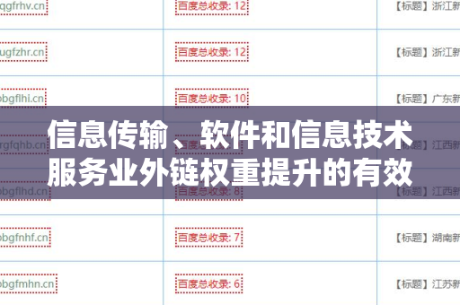 信息传输、软件和信息技术服务业外链权重提升的有效策略