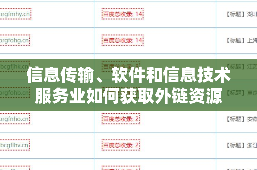 信息传输、软件和信息技术服务业如何获取外链资源