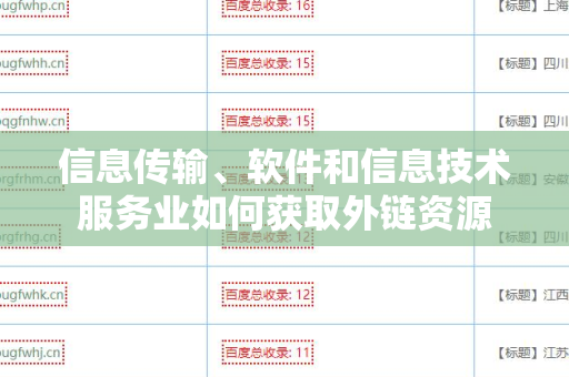 信息传输、软件和信息技术服务业如何获取外链资源