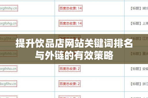 提升饮品店网站关键词排名与外链的有效策略