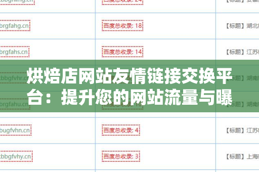 烘焙店网站友情链接交换平台：提升您的网站流量与曝光