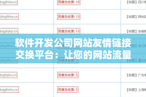软件开发公司网站友情链接交换平台：让您的网站流量持续增长