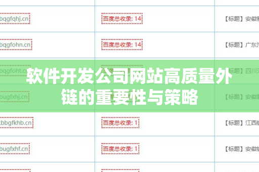 软件开发公司网站高质量外链的重要性与策略