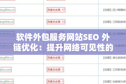 软件外包服务网站SEO 外链优化：提升网络可见性的关键策略