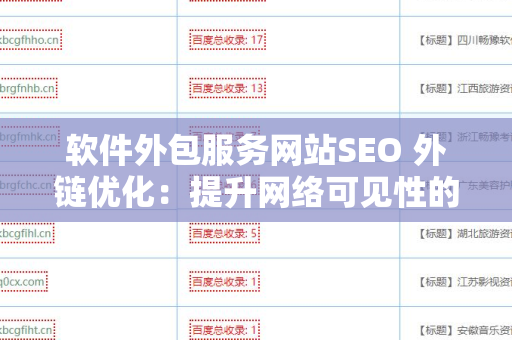 软件外包服务网站SEO 外链优化：提升网络可见性的关键策略