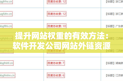 提升网站权重的有效方法：软件开发公司网站外链资源