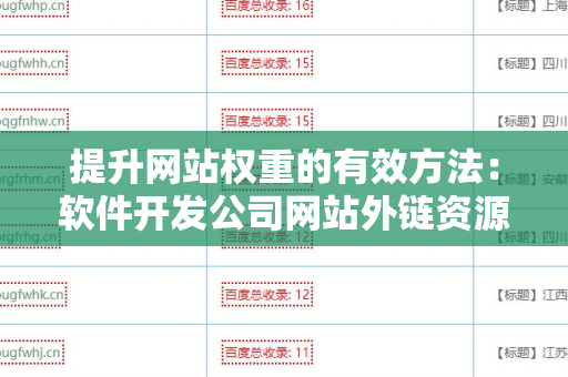 提升网站权重的有效方法：软件开发公司网站外链资源