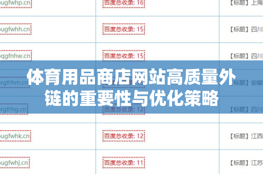 体育用品商店网站高质量外链的重要性与优化策略