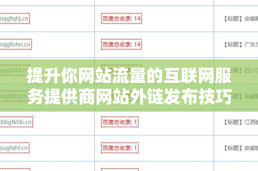 提升你网站流量的互联网服务提供商网站外链发布技巧