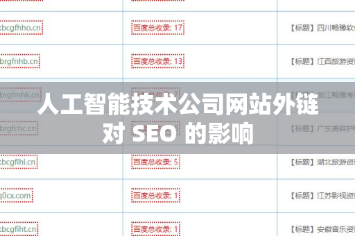 人工智能技术公司网站外链对 SEO 的影响