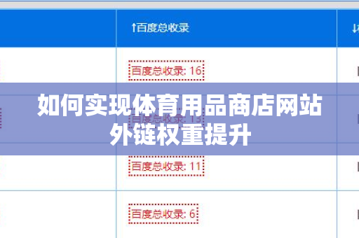 如何实现体育用品商店网站外链权重提升