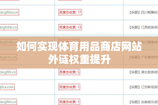 如何实现体育用品商店网站外链权重提升