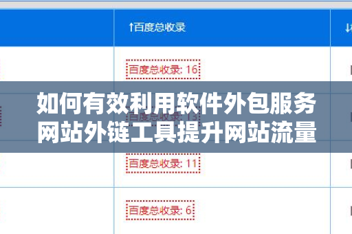 如何有效利用软件外包服务网站外链工具提升网站流量