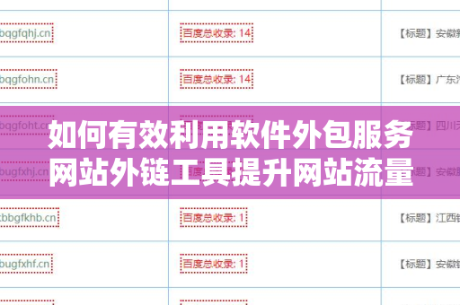 如何有效利用软件外包服务网站外链工具提升网站流量