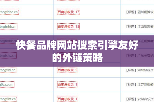 快餐品牌网站搜索引擎友好的外链策略